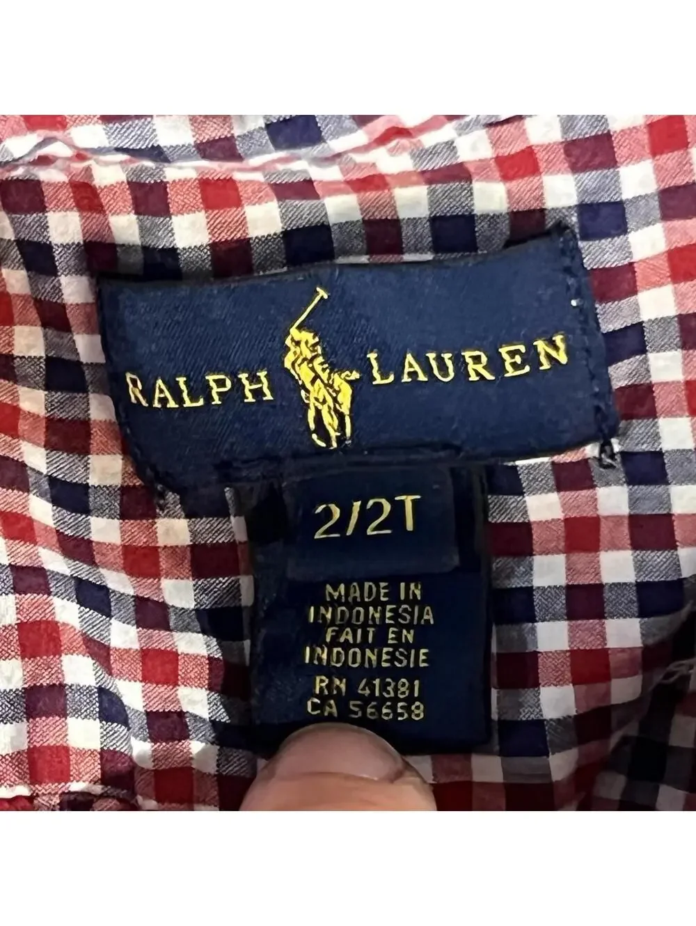 Ralph Lauren Toddler Boys Plaid Long Sleeve Button Down Shirt EUC